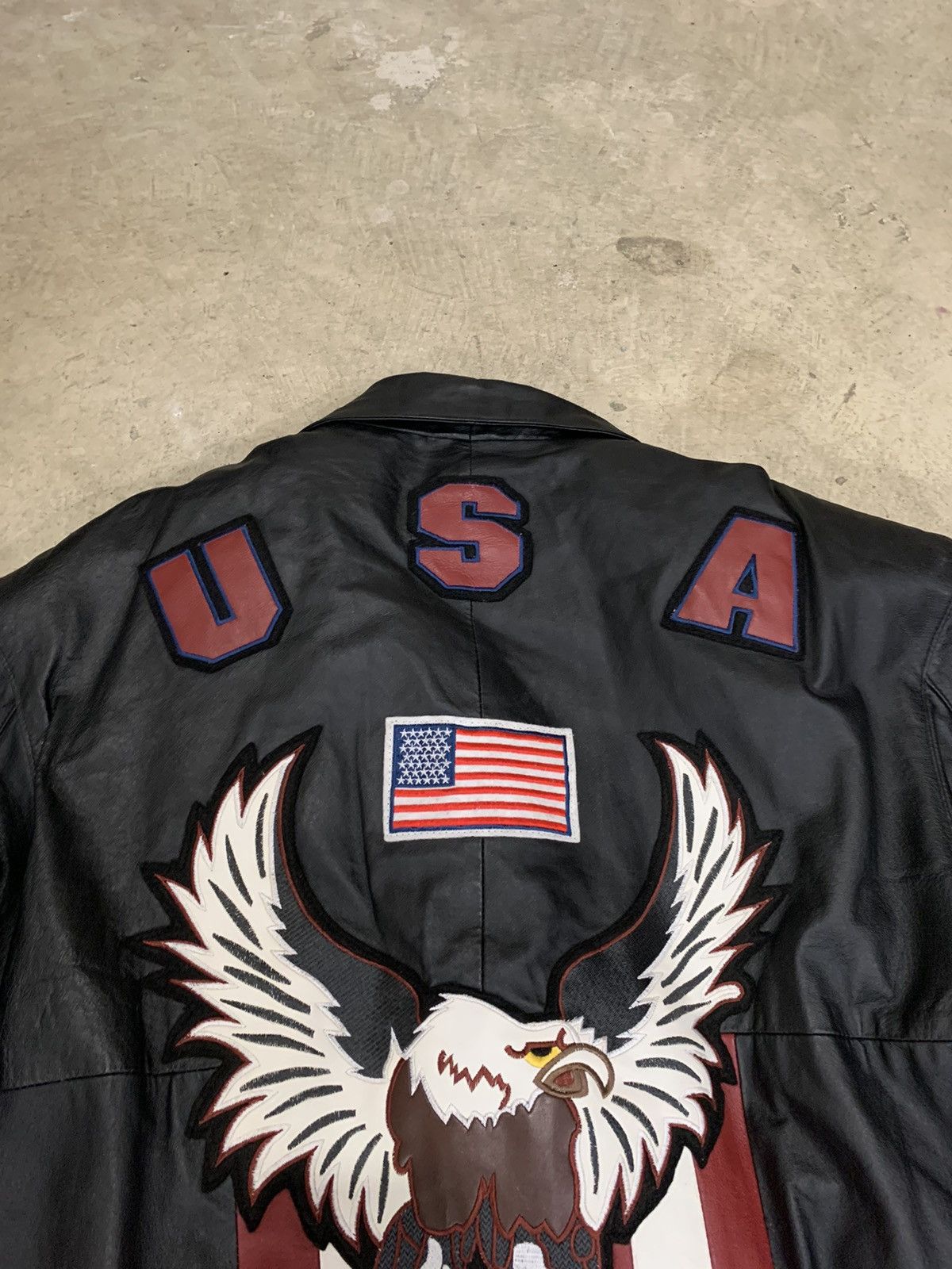 Vintage Vintage USA Eagle Big Patch Leather Jacket Size US XL / EU 56 / 4 - 3 Thumbnail