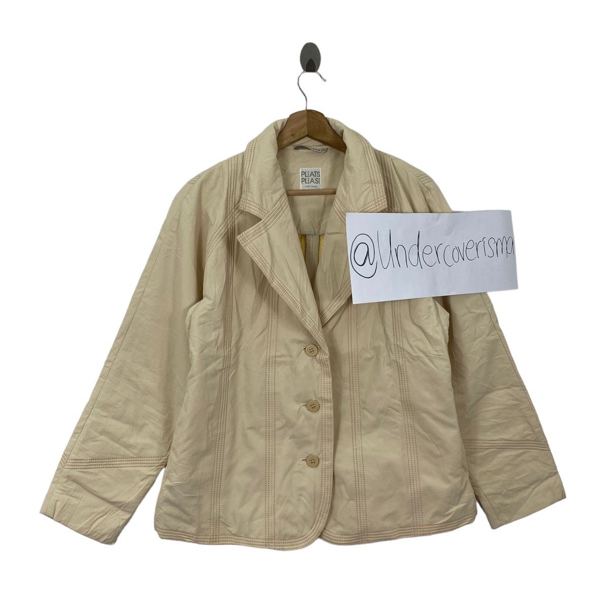 Issey Miyake PLEATS PLEASE By Issey Miyake Japan Brand Beige Coat Jaket Size US M / EU 48-50 / 2 - 1 Thumbnail