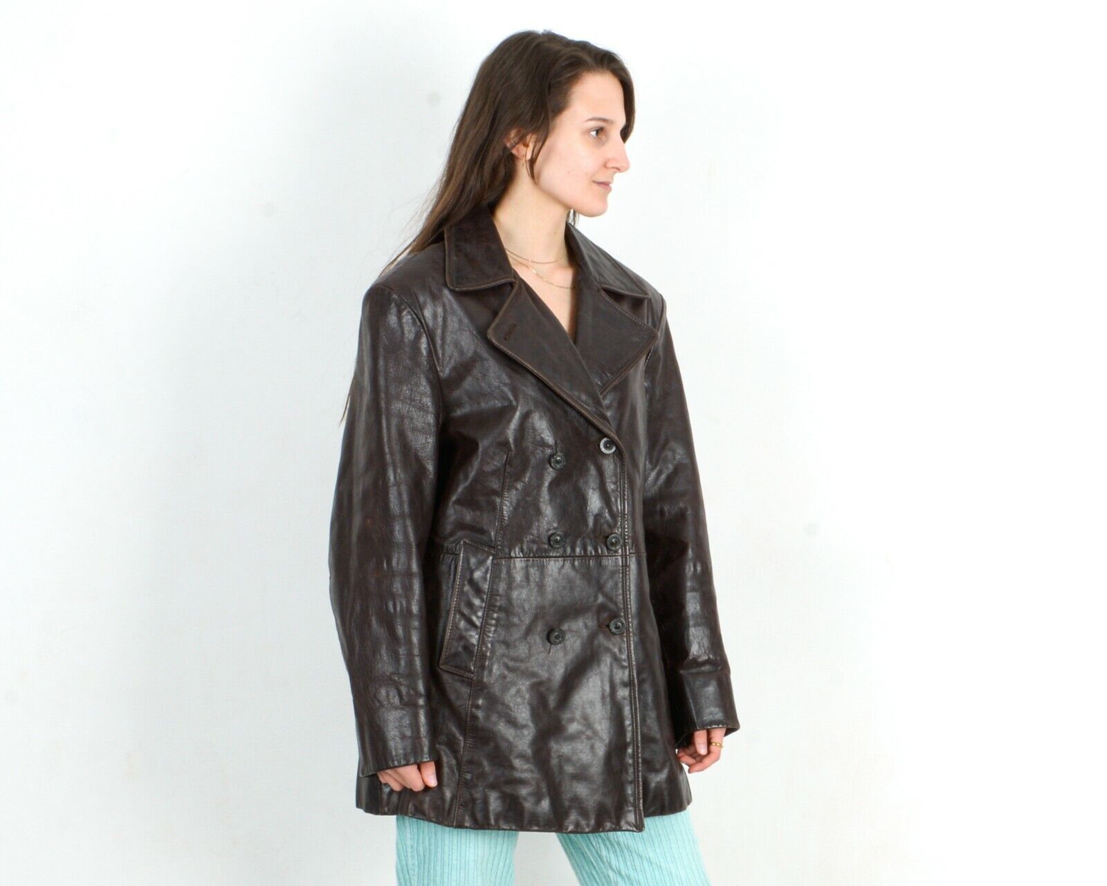Vintage Women's Coat Overcoat Trench Mac Double Breasted Insulated Size L / US 10 / IT 46 - 2 Thumbnail
