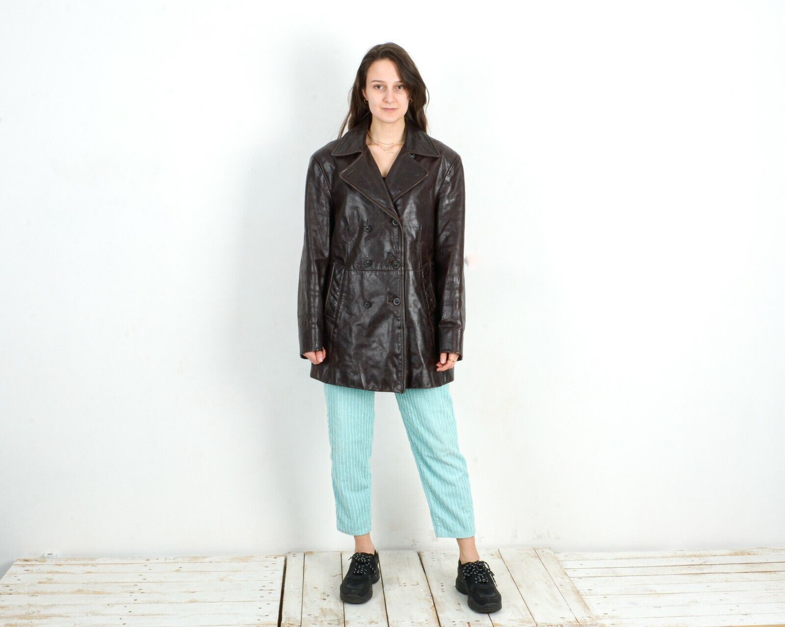 Vintage Women's Coat Overcoat Trench Mac Double Breasted Insulated Size L / US 10 / IT 46 - 1 Thumbnail