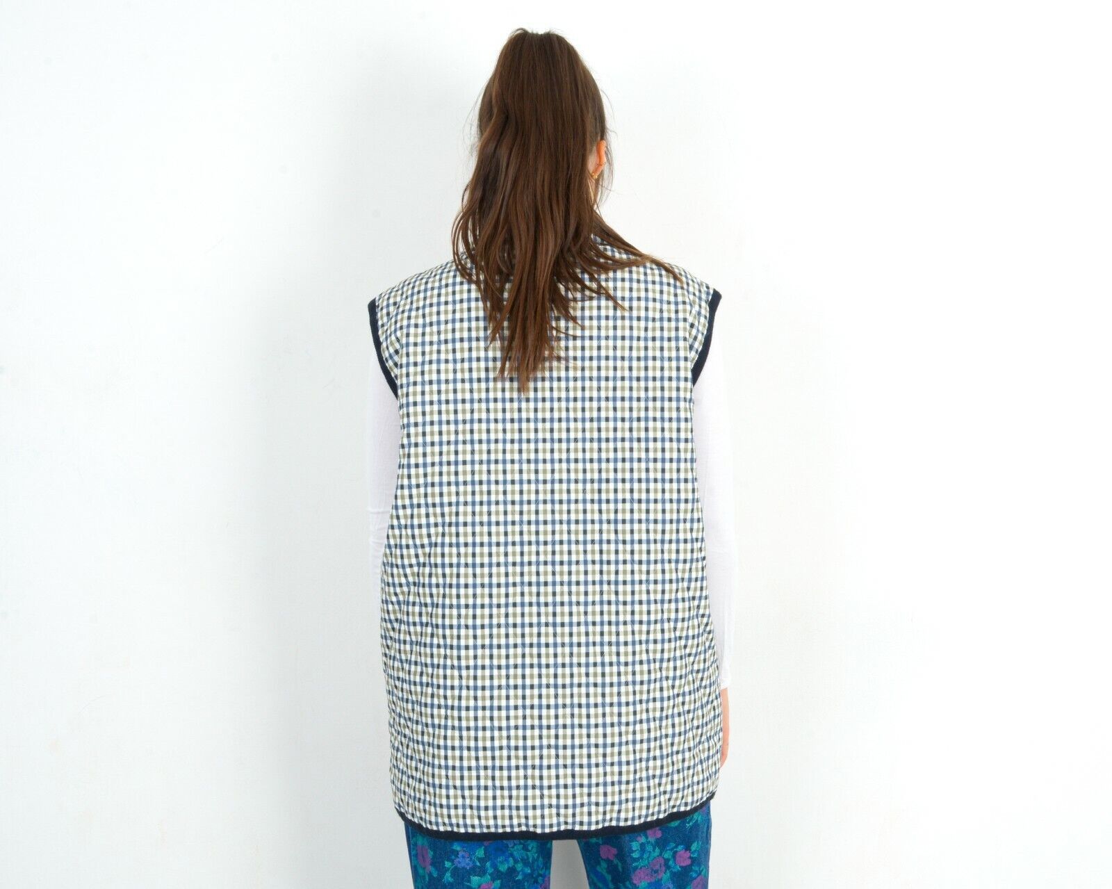 Other × Vintage M Vest Tank Check Plaid Tartan Waistcoat Double Breasted Size M / US 6-8 / IT 42-44 - 4 Thumbnail