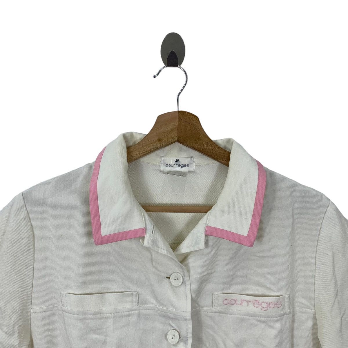Courreges COURREGES French Brand Button Up Pocket Short Dress Size L / US 10 / IT 46 - 2 Thumbnail