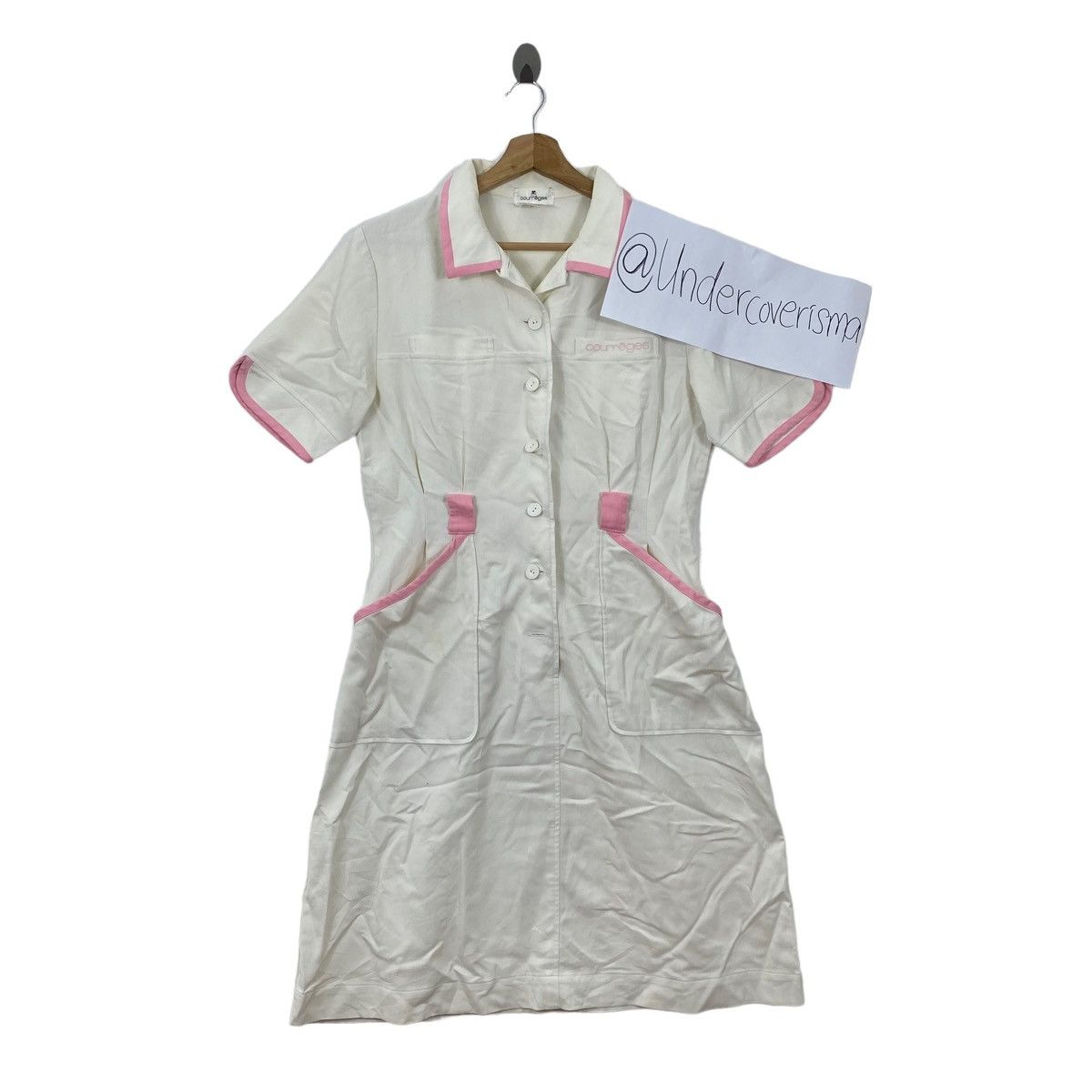 Courreges COURREGES French Brand Button Up Pocket Short Dress Size L / US 10 / IT 46 - 1 Thumbnail