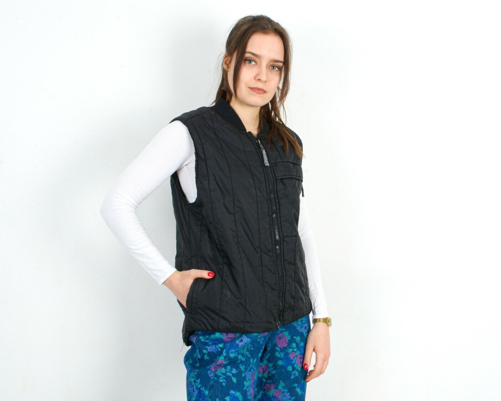 Other × Vintage Rocky Vest Puffer Tank Gilet Waistcoat Body Warmer Full Zip Size M / US 6-8 / IT 42-44 - 3 Thumbnail