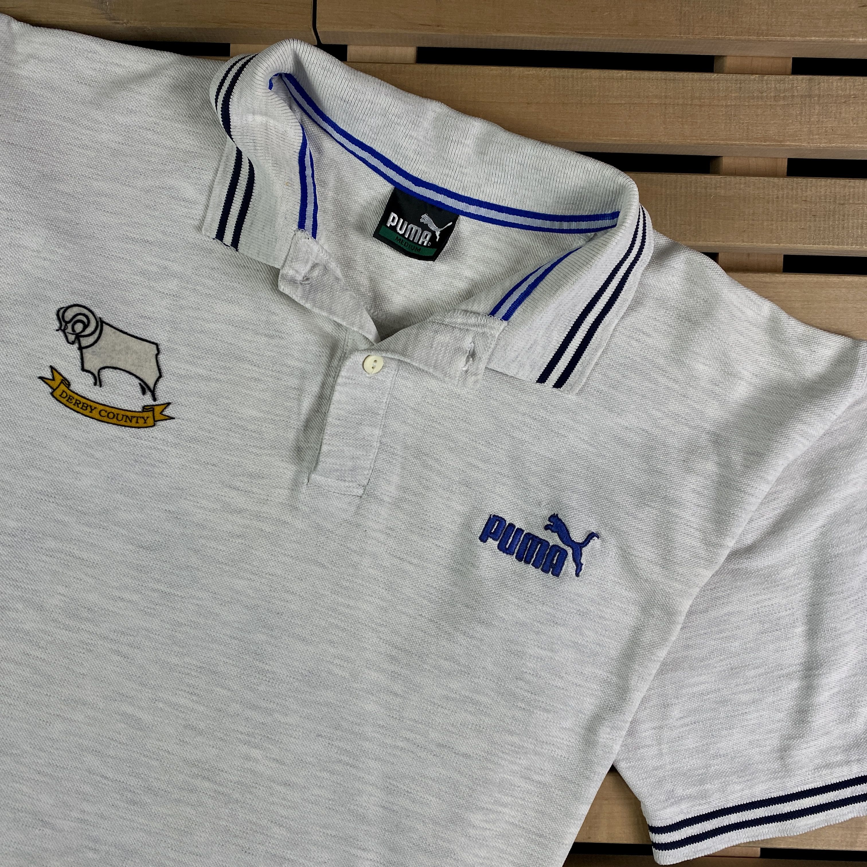 Puma × Vintage Men’s Polo T-Shirt Puma Derby Country Vintage 90’s Size M Size US M / EU 48-50 / 2 - 2 Thumbnail