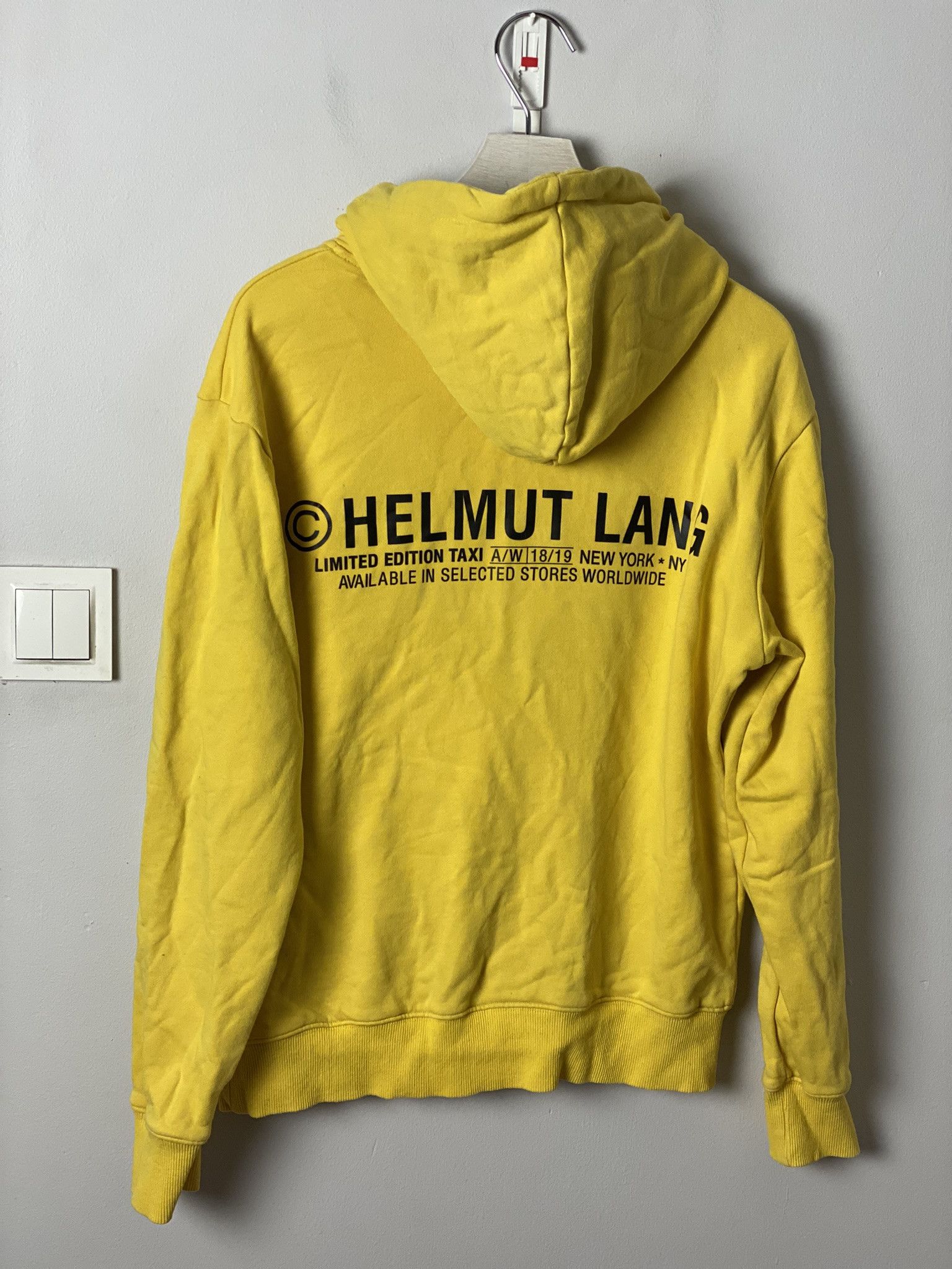 image of Helmut Lang Helmut Land Taxi Yellow Hoodie, Men's (Size Small)