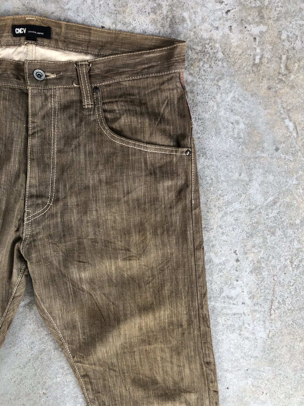 Japanese Brand Concave attempt Checkered Plaid Pocket Distressed Jeans Size US 36 / EU 52 - 5 Thumbnail