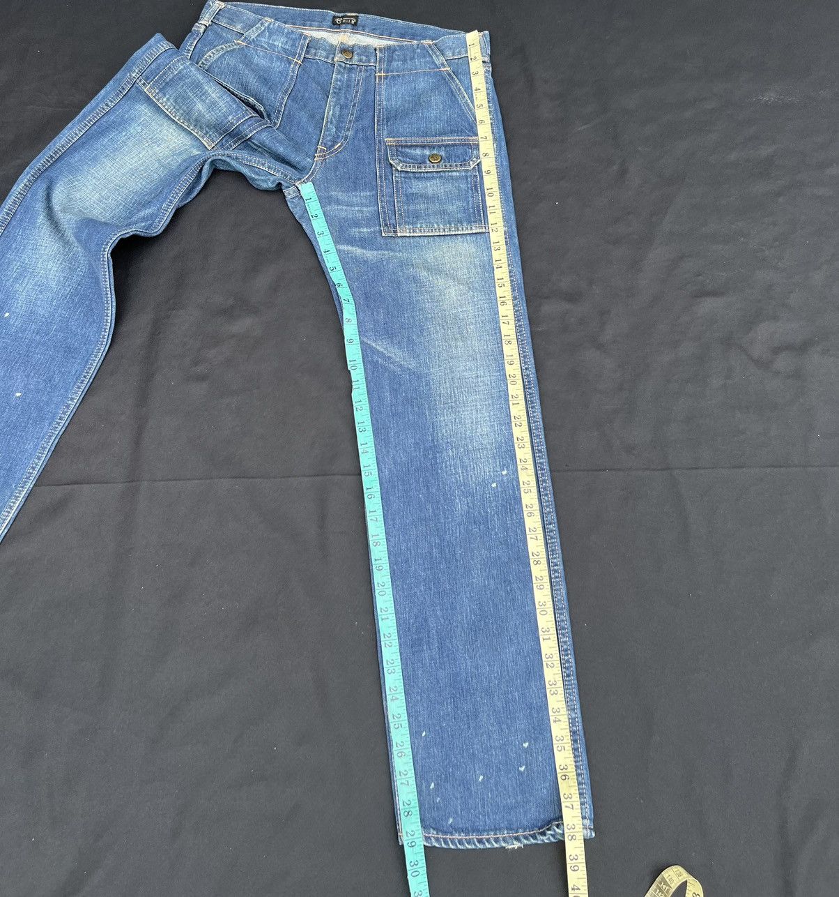 The Flat Head Vintage R.J.B Japan Fade Blue Denim Bush Pant Jeans Size US 30 / EU 46 - 4 Thumbnail