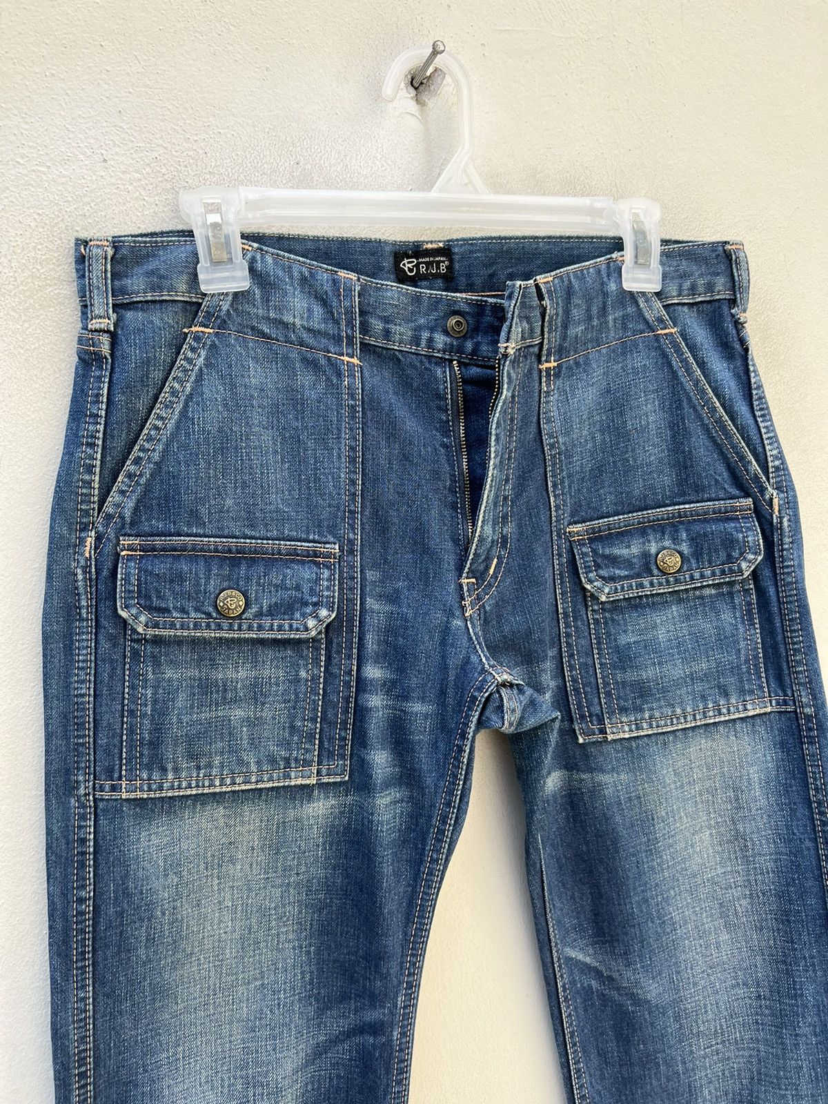 The Flat Head Vintage R.J.B Japan Fade Blue Denim Bush Pant Jeans Size US 30 / EU 46 - 8 Thumbnail
