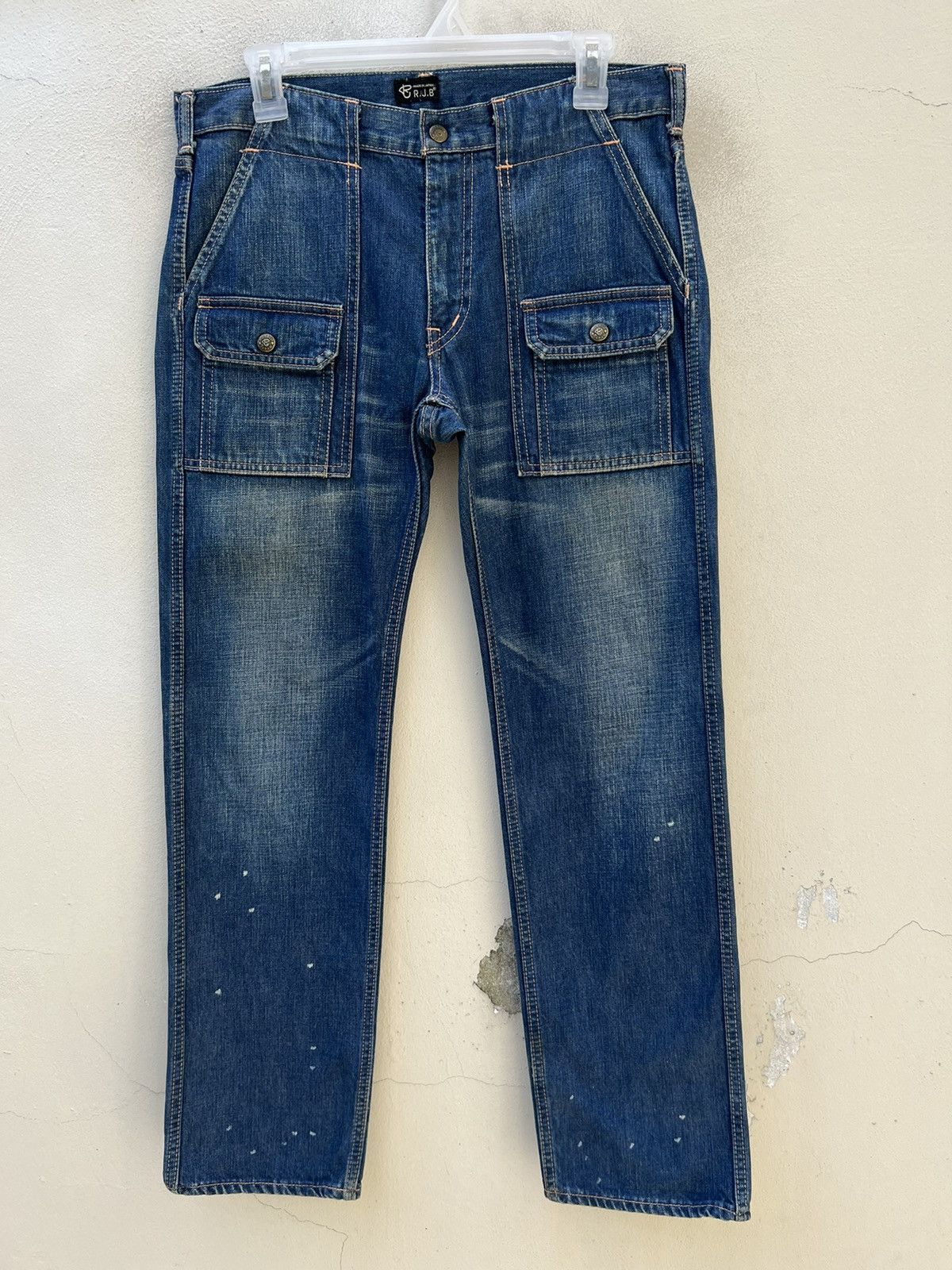 The Flat Head Vintage R.J.B Japan Fade Blue Denim Bush Pant Jeans Size US 30 / EU 46 - 6 Thumbnail
