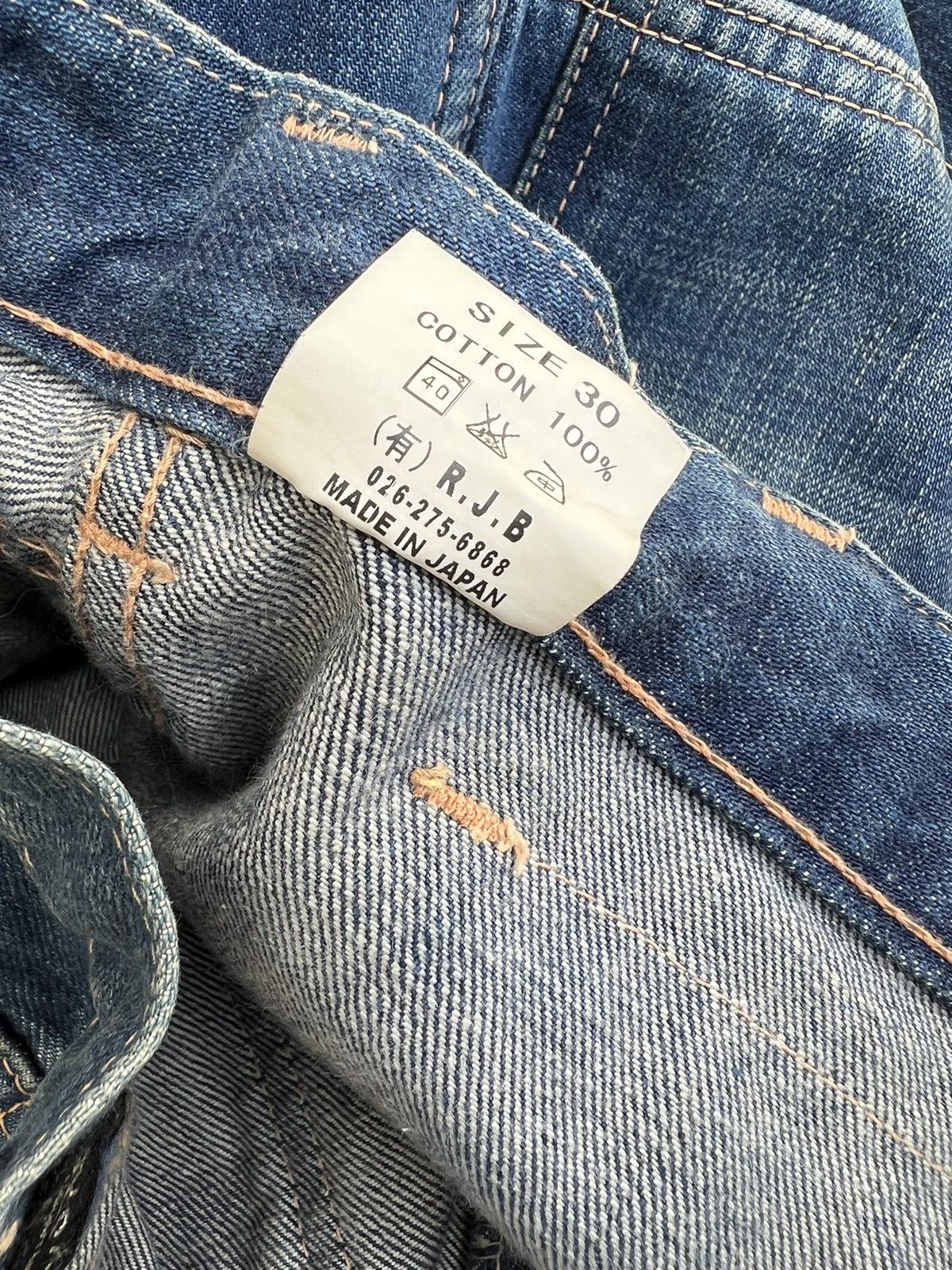 The Flat Head Vintage R.J.B Japan Fade Blue Denim Bush Pant Jeans Size US 30 / EU 46 - 23 Thumbnail