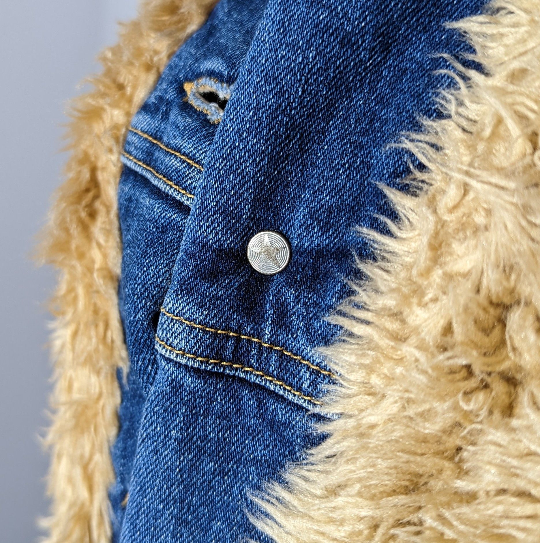 DELUXE Golden Goose Deluxe Brand Faux-Fur Denim Womens Sherpa S-M Size S / US 4 / IT 40 - 12 Thumbnail