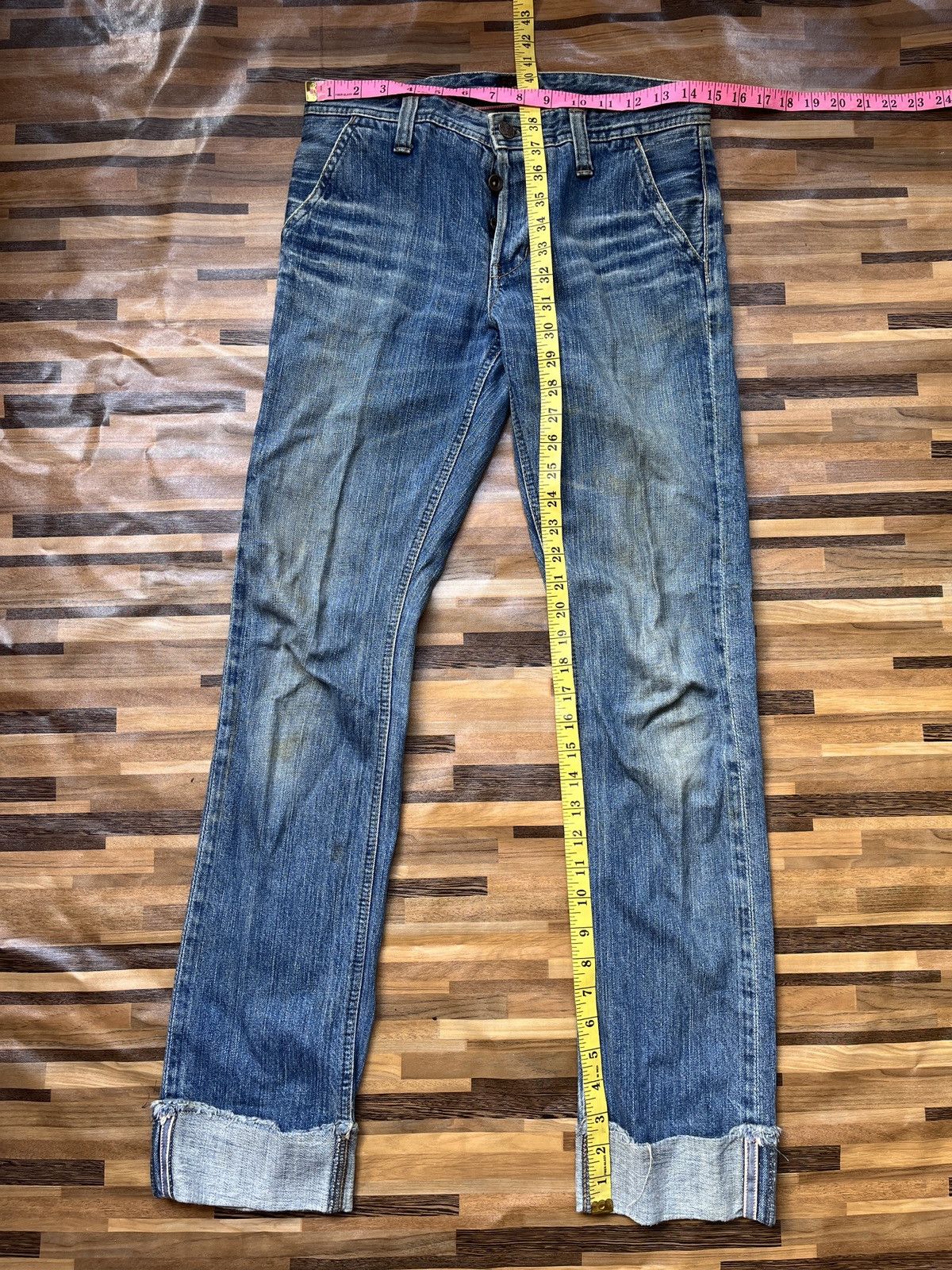 Japanese Brand × Vintage Brappers Redline Selvedge Indigo Denim Jeans Made In Japan Size US 29 - 4 Thumbnail