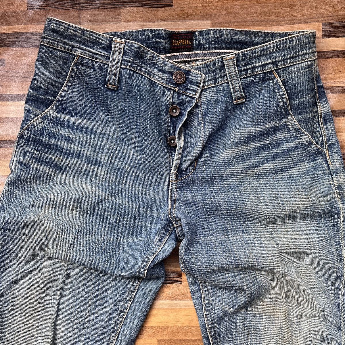 Japanese Brand × Vintage Brappers Redline Selvedge Indigo Denim Jeans Made In Japan Size US 29 - 5 Thumbnail