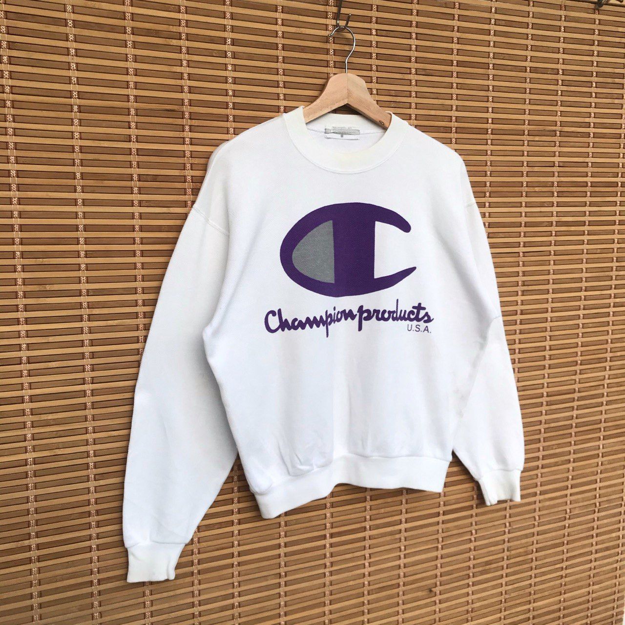 Champion × Vintage Vintage Champion big purple logo crewneck sweatshirt Size US M / EU 48-50 / 2 - 4 Thumbnail