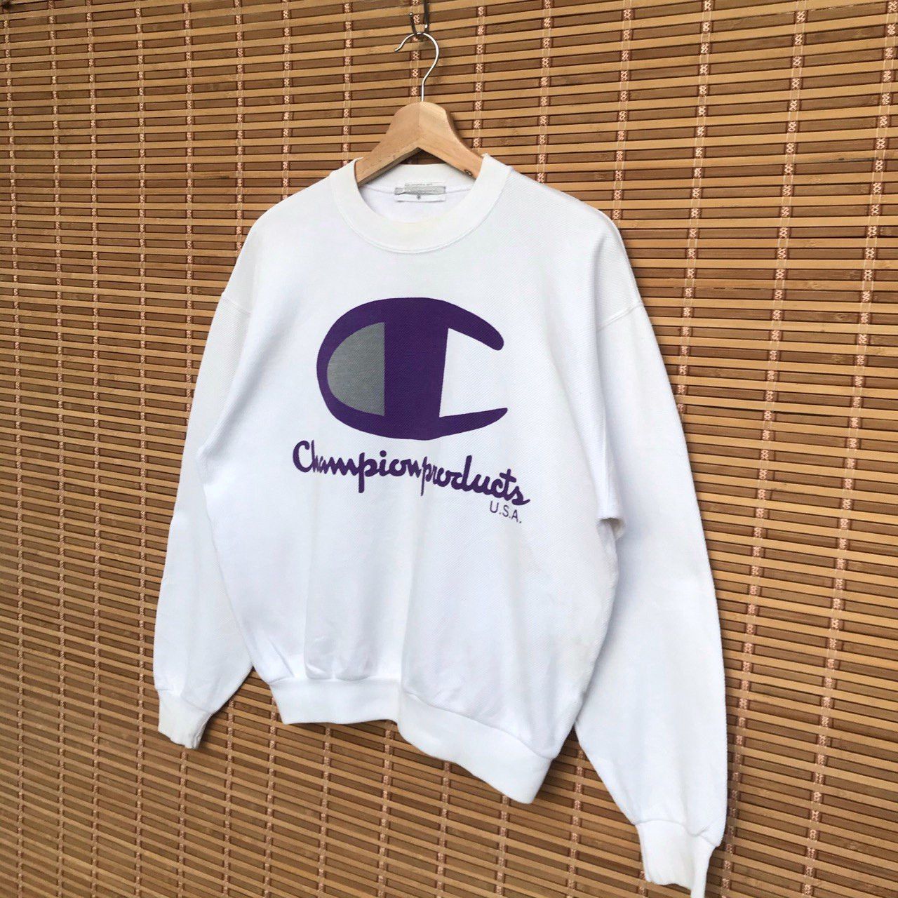 Champion × Vintage Vintage Champion big purple logo crewneck sweatshirt Size US M / EU 48-50 / 2 - 3 Thumbnail