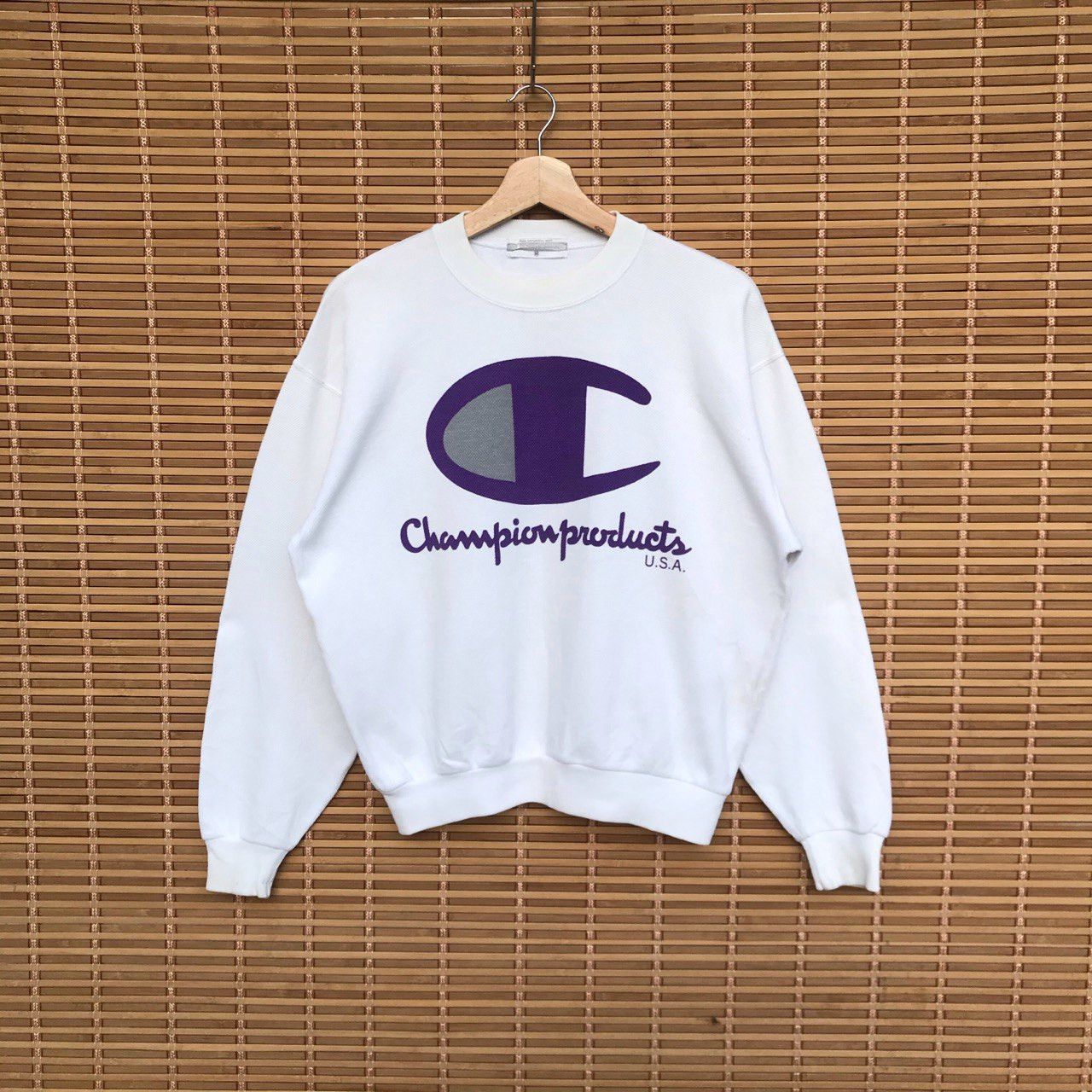 Champion × Vintage Vintage Champion big purple logo crewneck sweatshirt Size US M / EU 48-50 / 2 - 1 Thumbnail