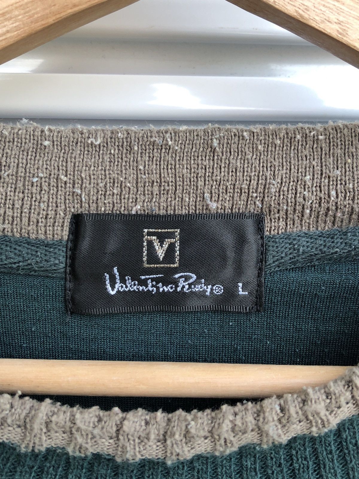 Gianni Valentino × Japanese Brand Vintage Rudy Valentino Emerald Green Crewneck Size US L / EU 52-54 / 3 - 4 Thumbnail