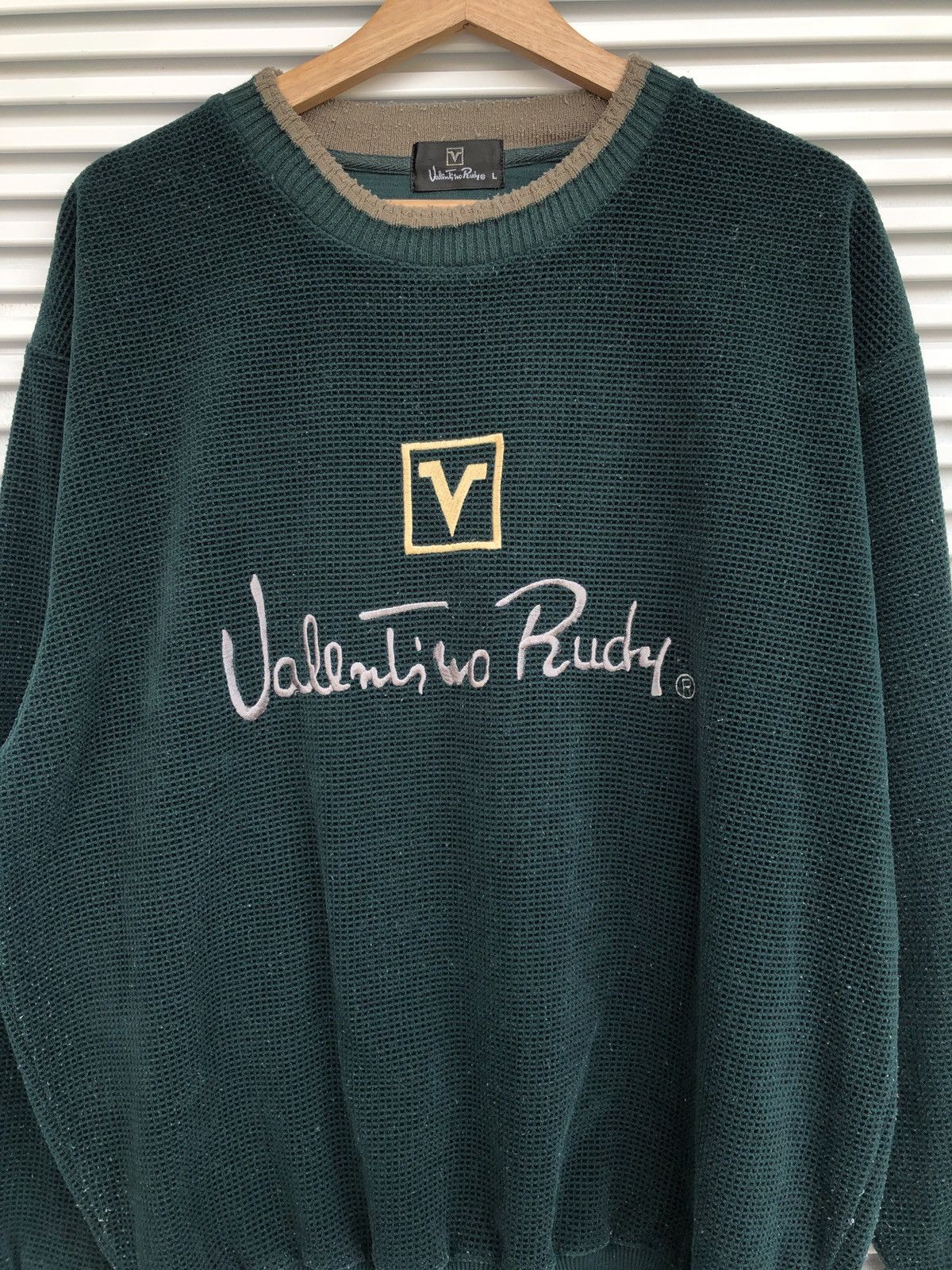 Gianni Valentino × Japanese Brand Vintage Rudy Valentino Emerald Green Crewneck Size US L / EU 52-54 / 3 - 2 Thumbnail