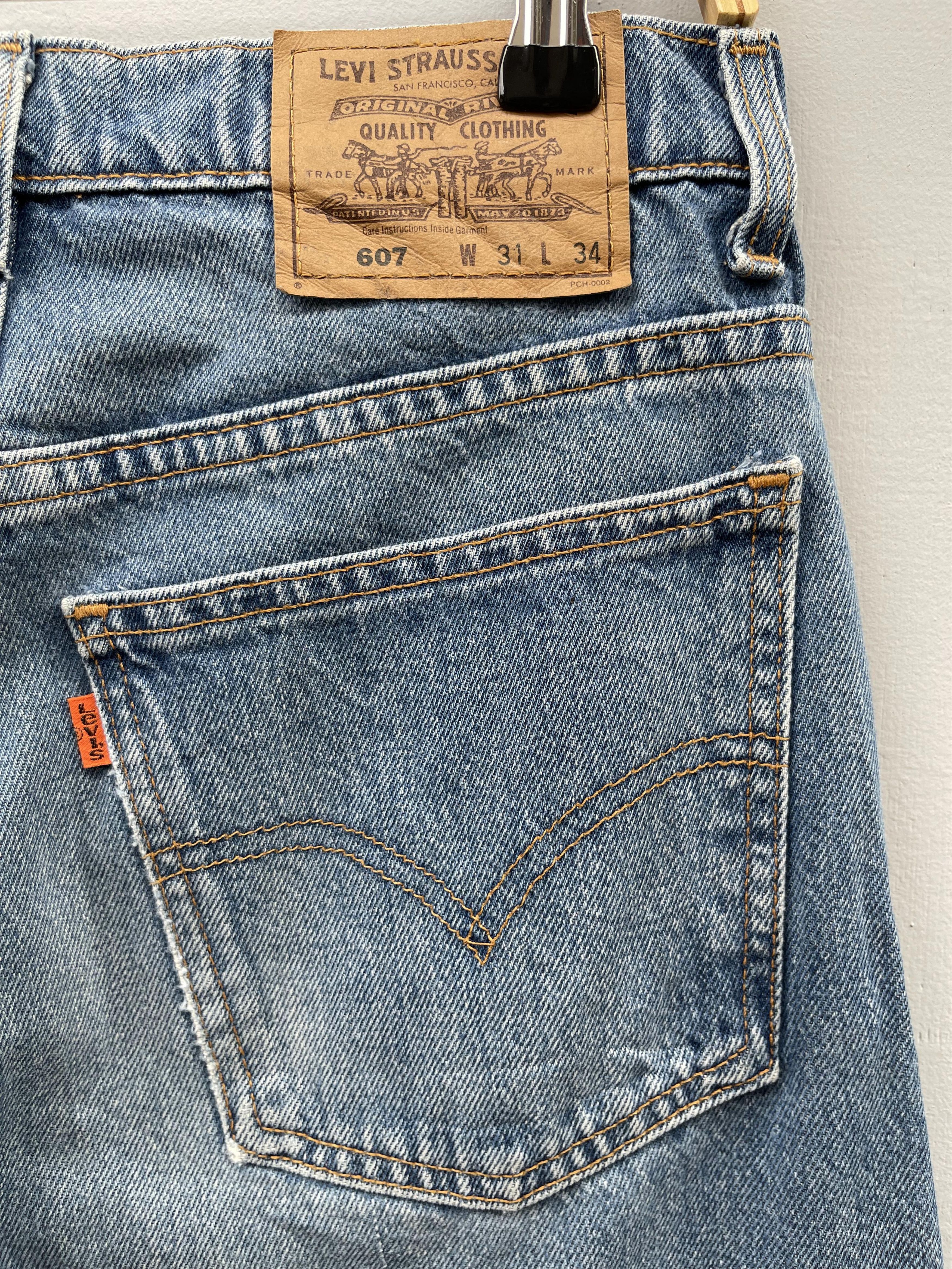 W30 L29 Vintage Levis 607 Orange Tab Reconstruct Jeans