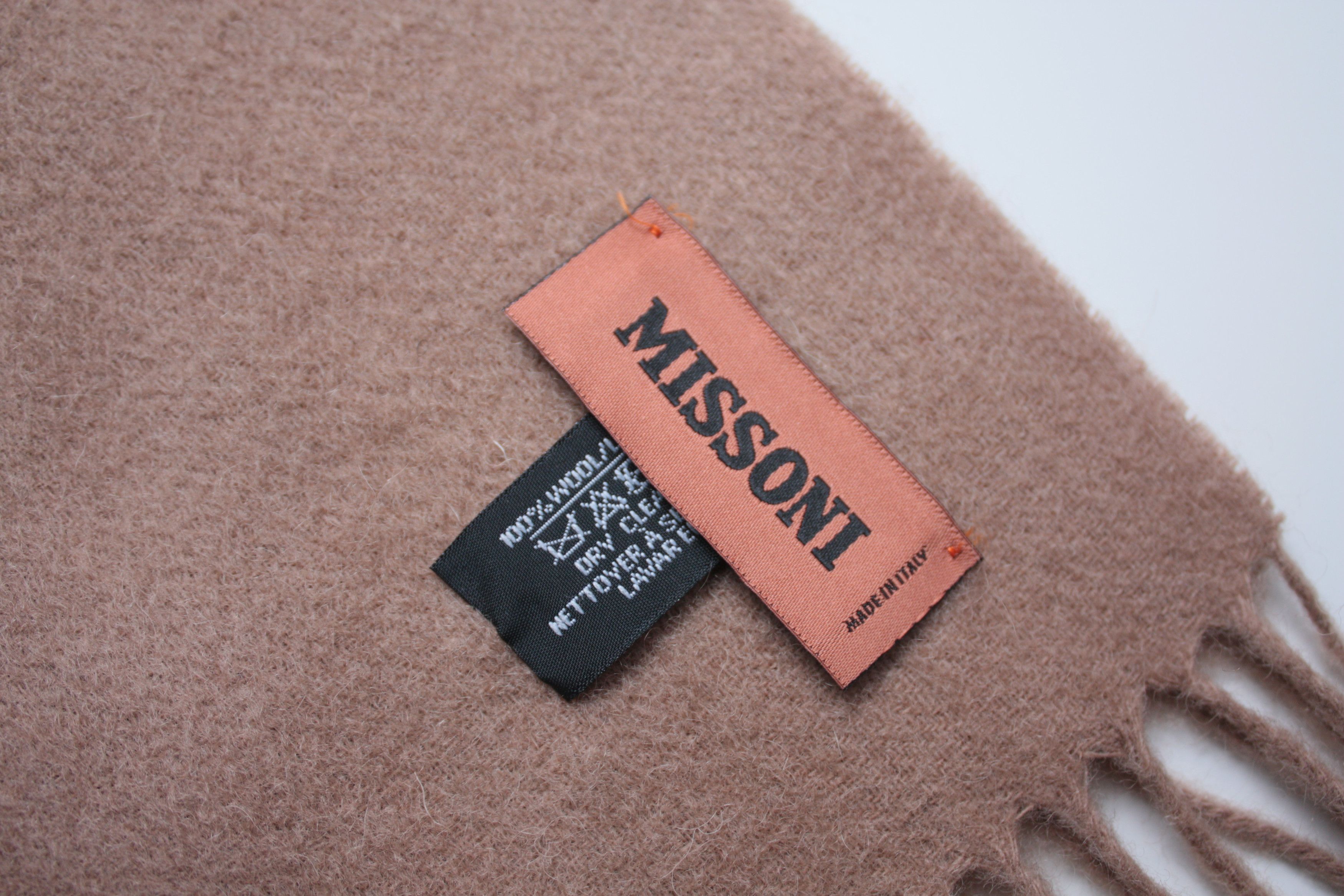 Missoni Missoni Beige Wool Scarf Made In Italy Size ONE SIZE - 4 Thumbnail