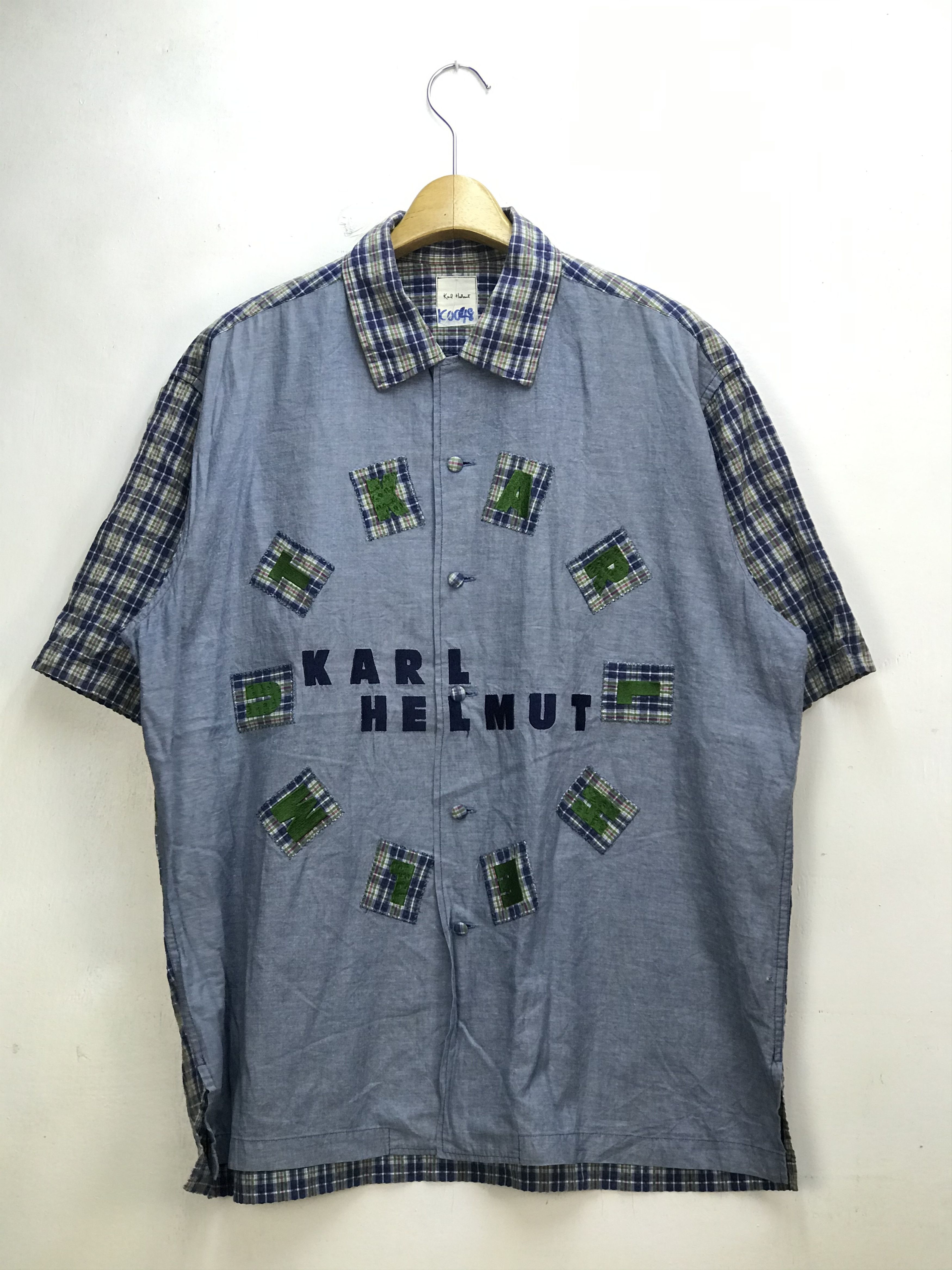 Karl Helmut VINTAGE KARL HELMUT PATCHWORK SPELLOUT SHIRT Size US L / EU 52-54 / 3 - 1 Thumbnail