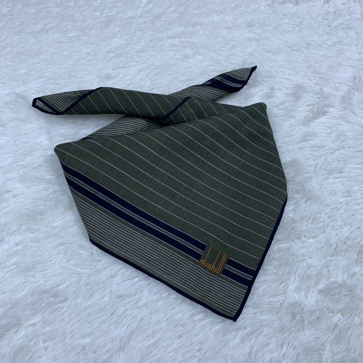 Alfred Dunhill DUNHILL handkerchief handky small logo.. pocket square Size ONE SIZE - 2 Thumbnail