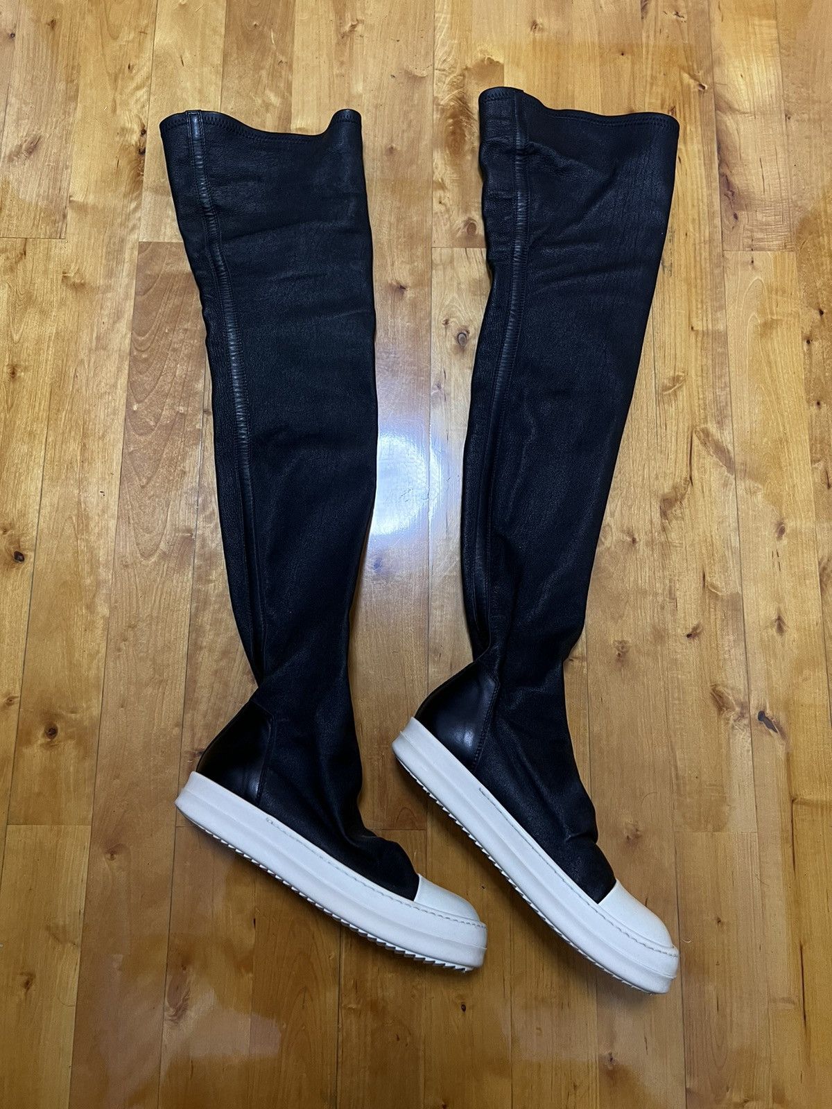 Rick Owens Rick owens mainline leather thigh high stocking sz36 Size US 6 / IT 36 - 4 Thumbnail