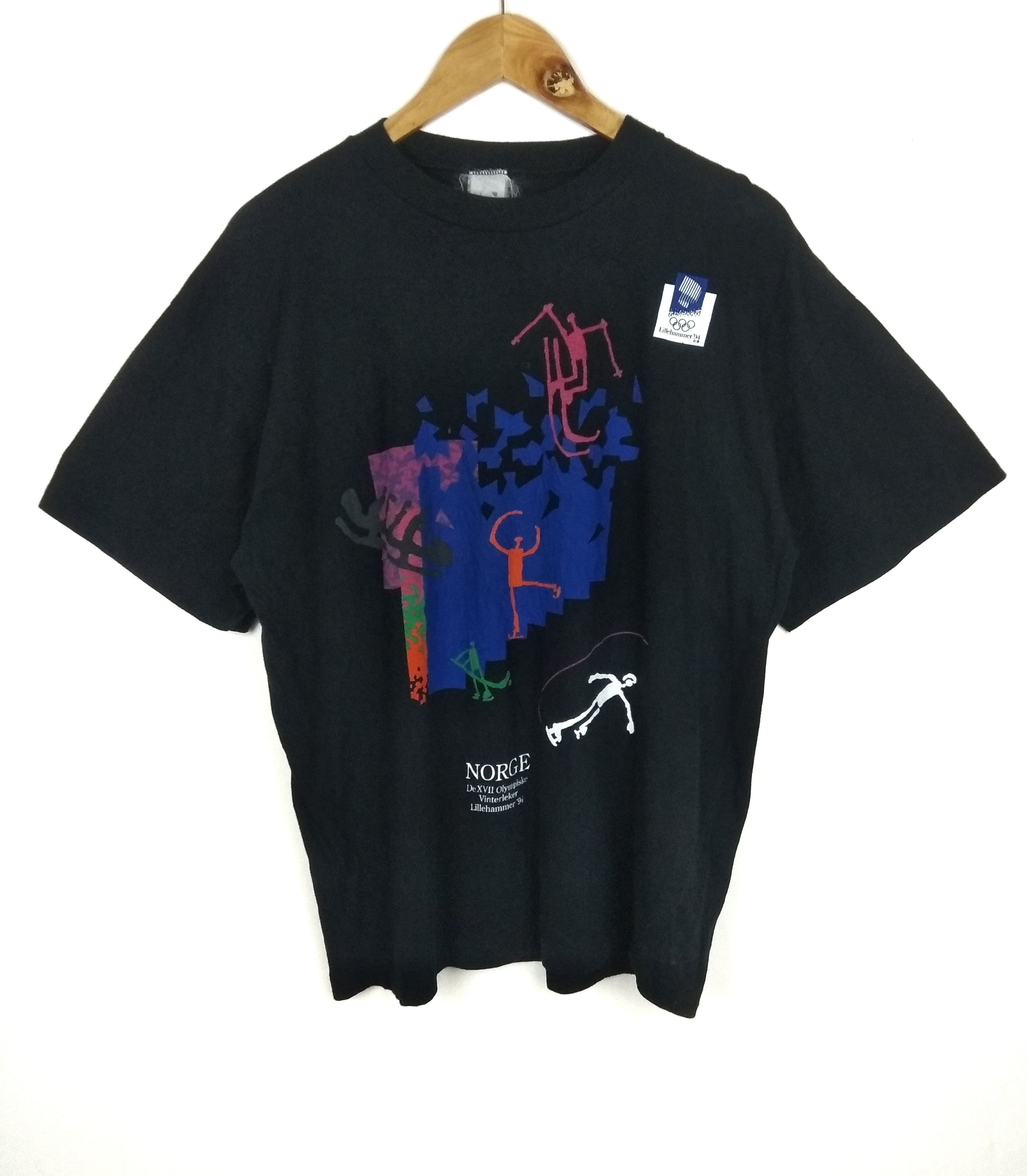 USA Olympics Vintage Lillehammer '94 Olympics Norge Norway Tshirt Size US L / EU 52-54 / 3 - 1 Thumbnail