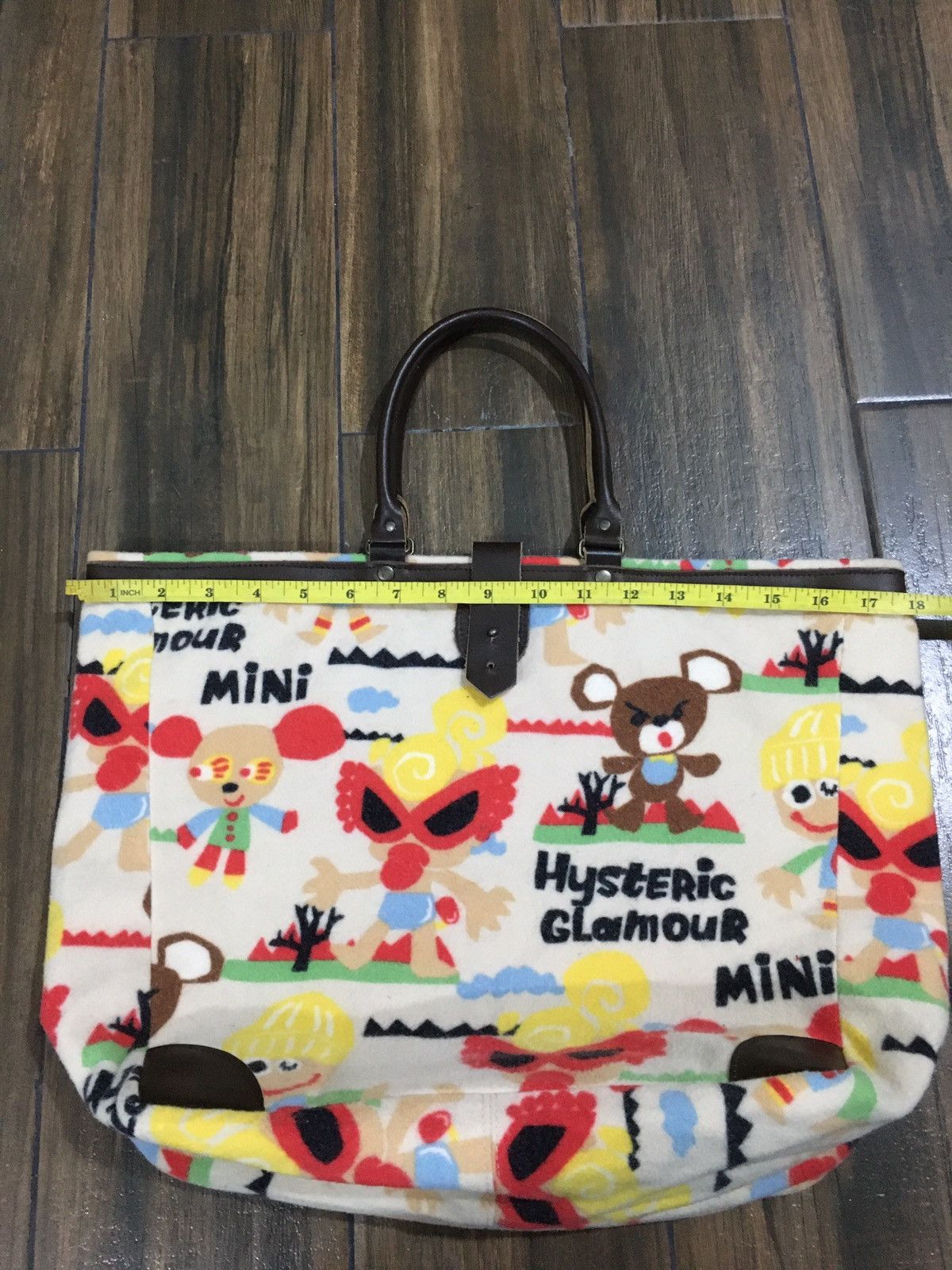 Hysteric Glamour Leather & Wool Printed Hysteric Glamour Tote Bag Size ONE SIZE - 4 Thumbnail