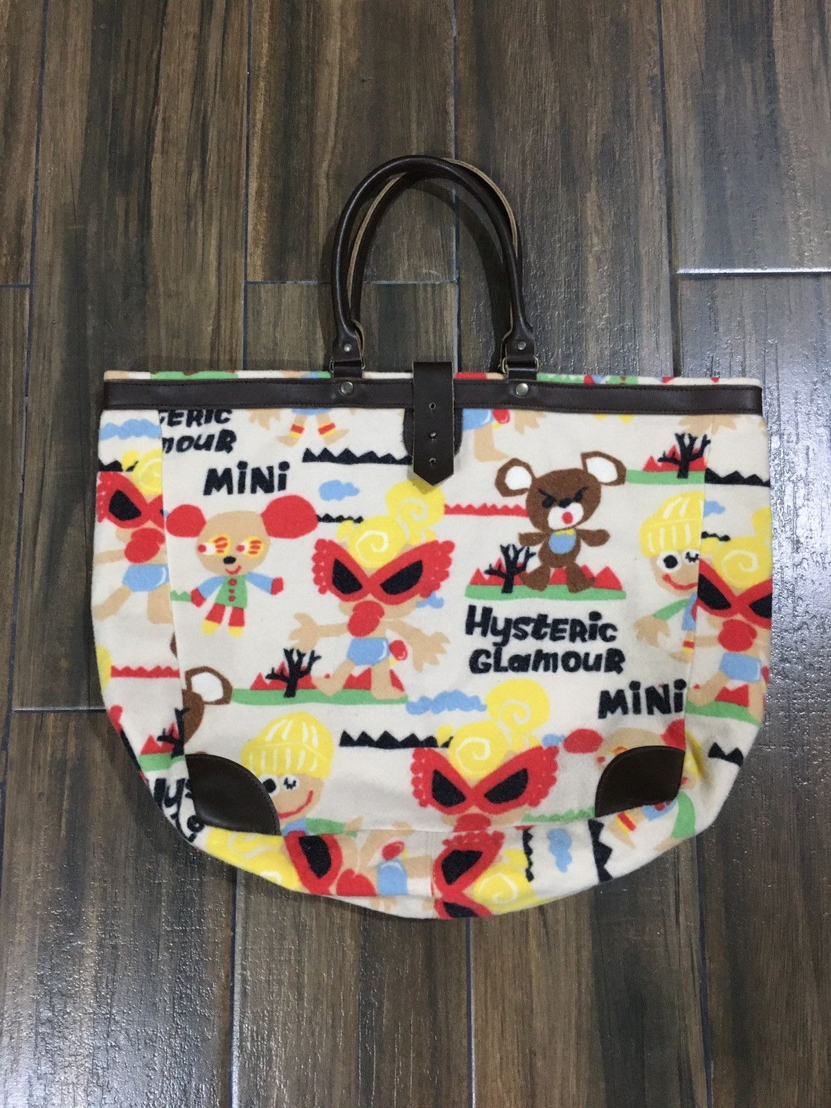 Leather & Wool Printed Hysteric Glamour Tote Bag