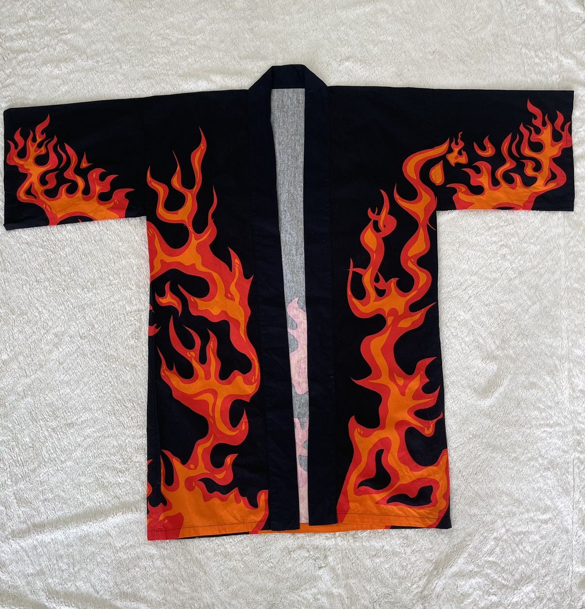 🔥Vintage Kimono FLAME 🔥🔥 Japan Dragon