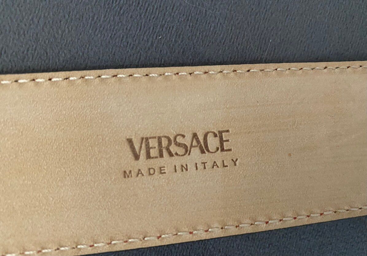 Versace New VersaceMen's Medusa Head Buckle Leather Belt. Size 40 - 3 Thumbnail