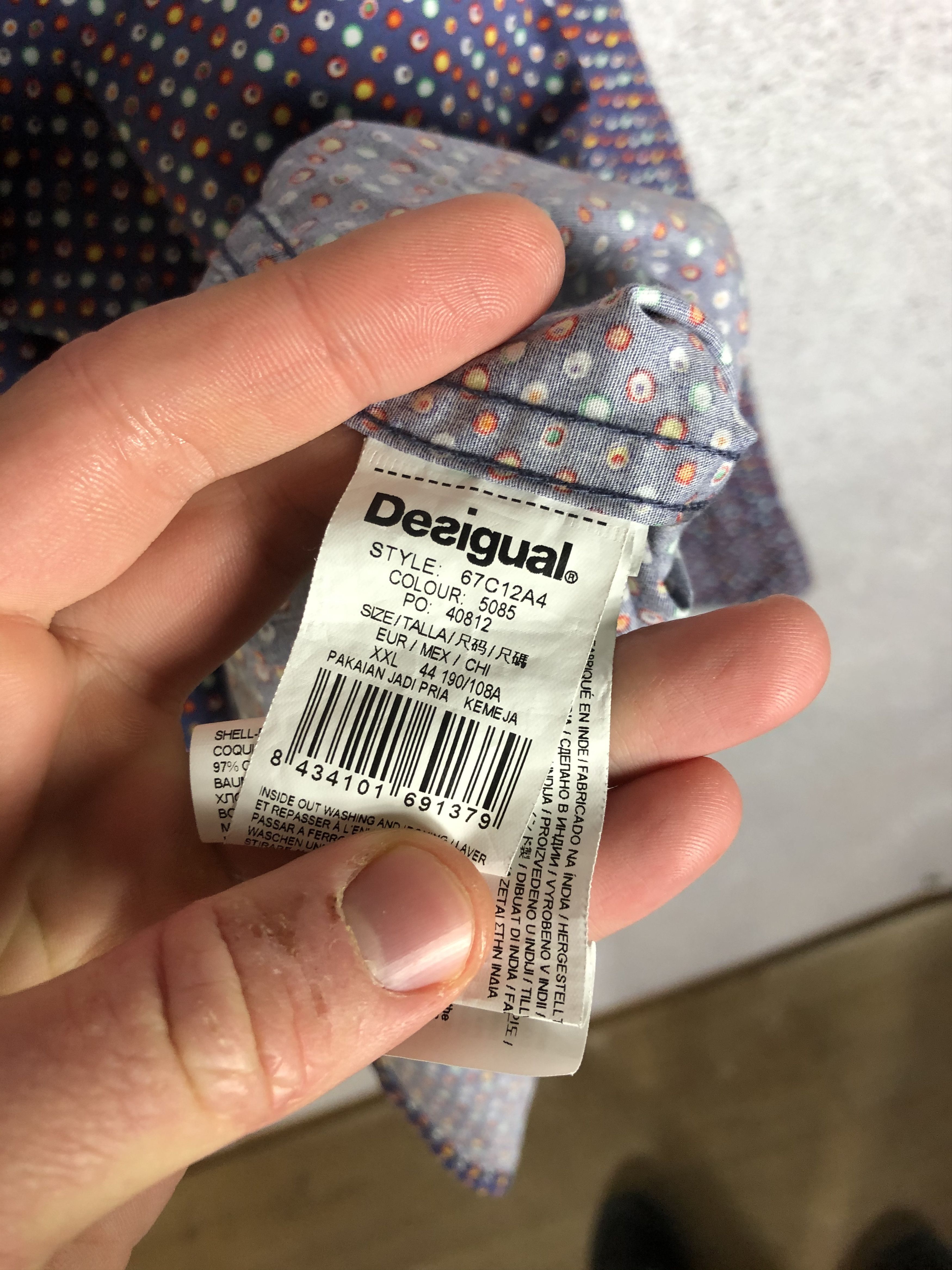 Desigual Desigual Abstract Multicolor Shirt Long Sleeve Size US XXL / EU 58 / 5 - 7 Thumbnail