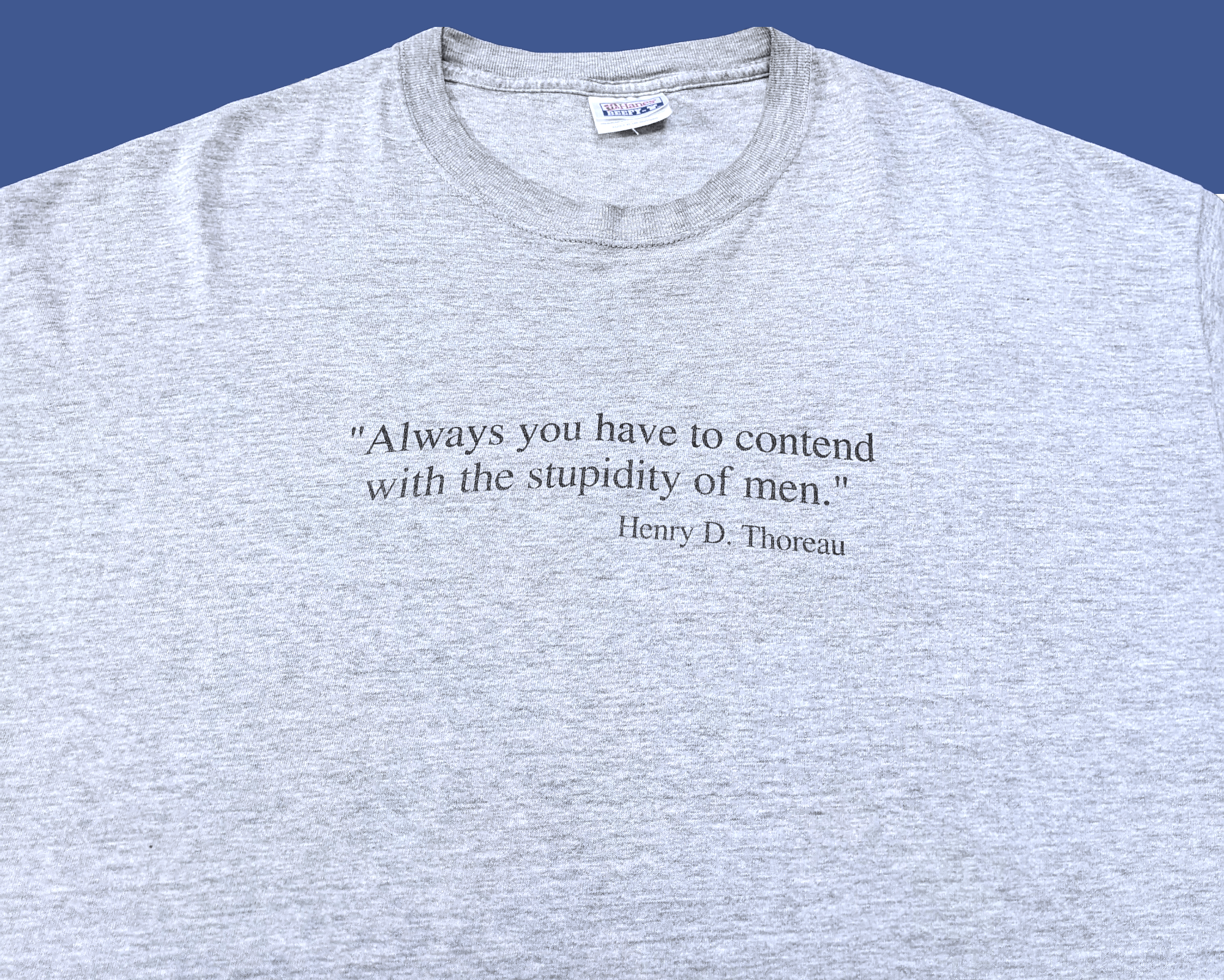 Arts & Science × Vintage Vintage Henry Thoreau Anarchy Quote Human Stupidity T shirt Size US XL / EU 56 / 4 - 1 Thumbnail