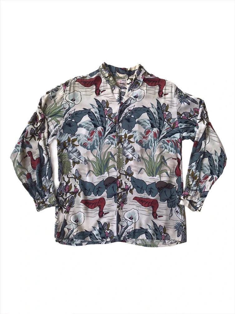 Yohji Yamamoto Vintage Japanese Silkroad Overprint Hawaii Shirt Button Size US M / EU 48-50 / 2 - 2 Thumbnail