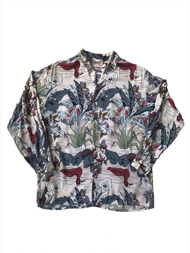 Yohji Yamamoto Vintage Japanese Silkroad Overprint Hawaii Shirt Button Size US M / EU 48-50 / 2 - 3 Thumbnail
