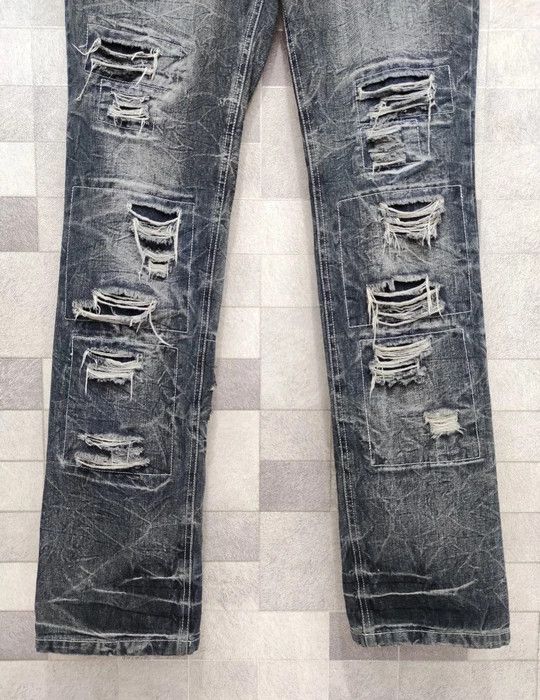 【LOWBOX】 Damage Design Denim LOWBOX Ripped Distressed Punk Rock Denim Jeans