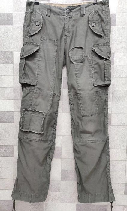 Japanese Brand BACK NUMBER Patchwork Military Street Fashion Cargo Pants Size US 31 - 1 Thumbnail