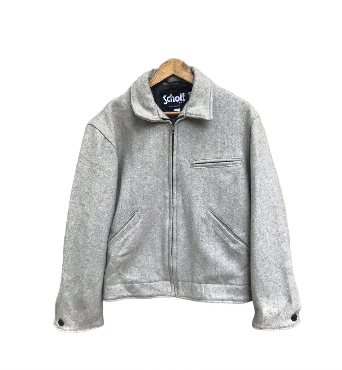 image of Cashmere Wool x Made In USA Vintage Schott Wool Jacket Made In Usa, Men's (Size Medium)