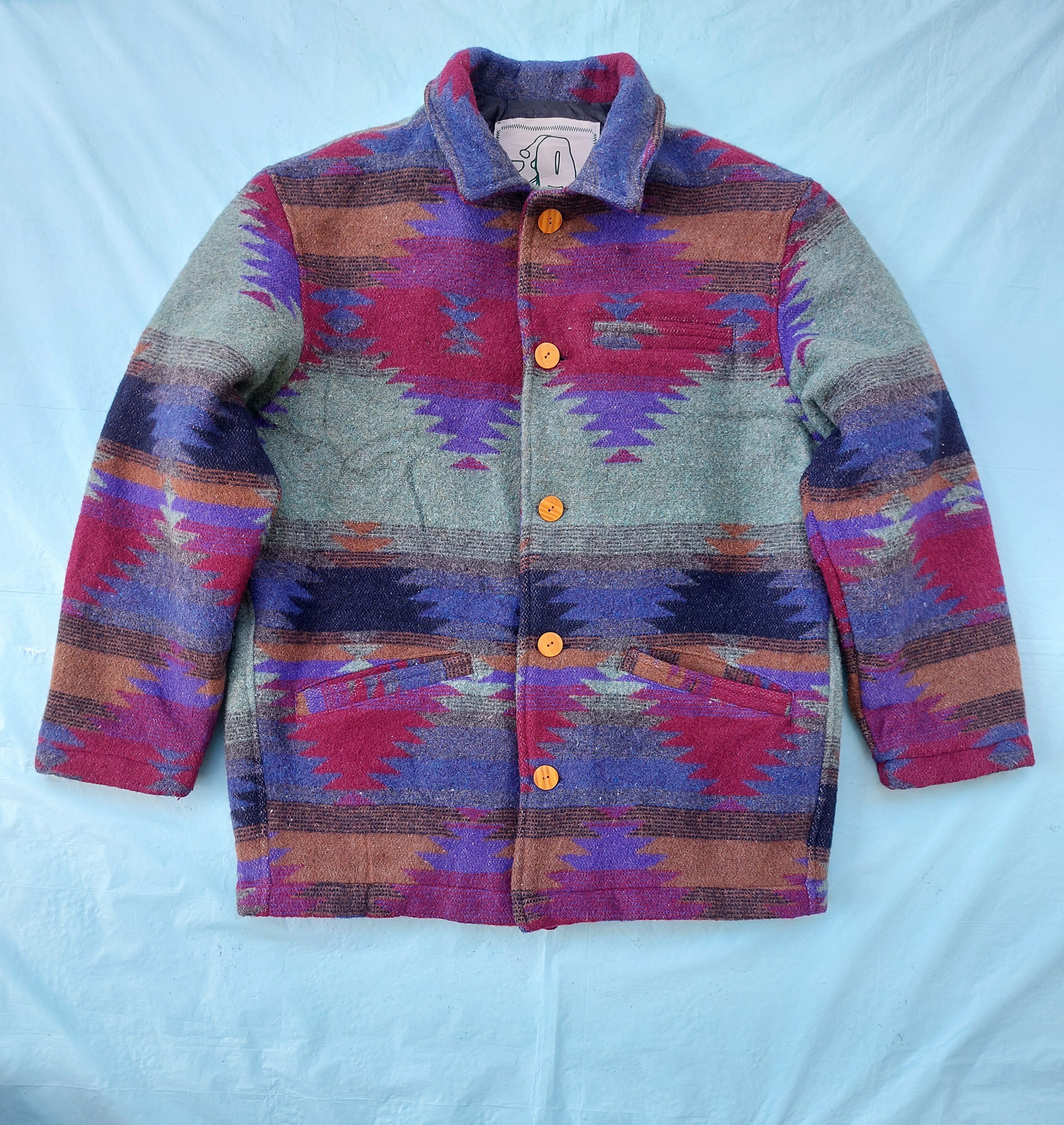 Vtg SAVANA SOCIETY full printed navajo winter jacket