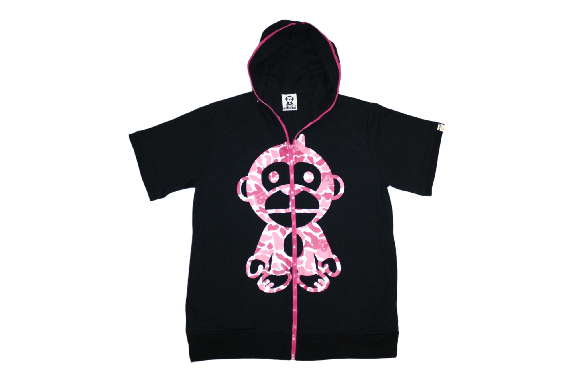 VTG UITTG Baby Iconic Loved Monkey Print in Camo Zip Hoodie
