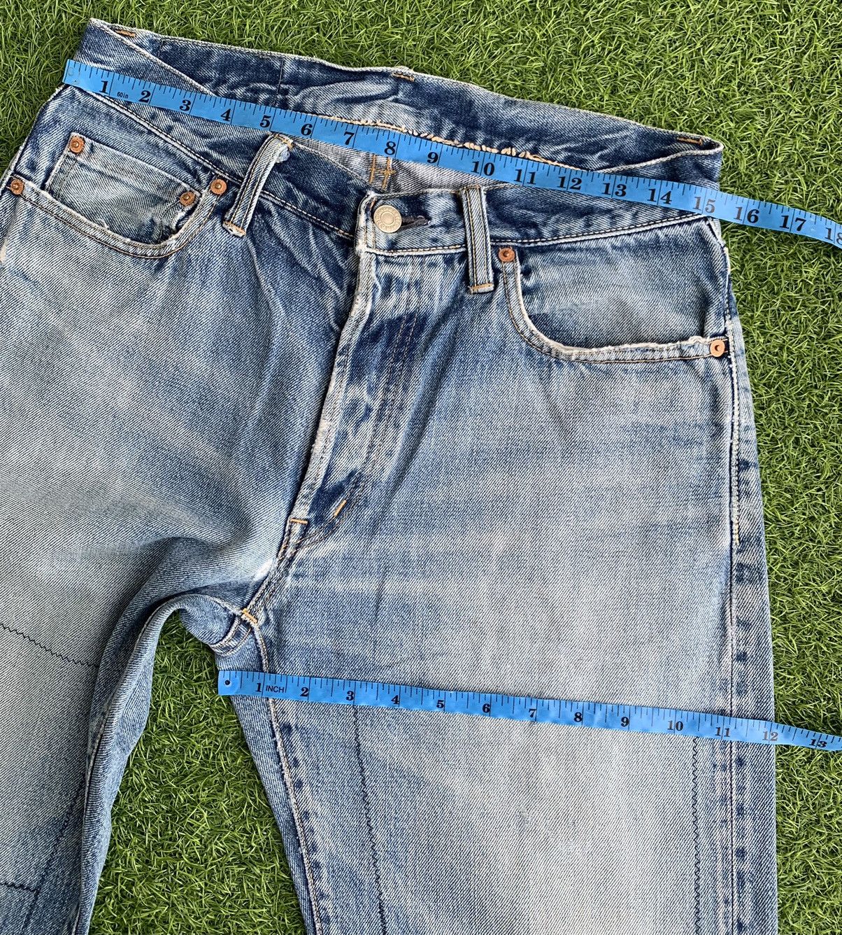 Blue Blue Japan Vintage Distressed Blue Blue Japan Jeans Size US 30 / EU 46 - 12 Thumbnail