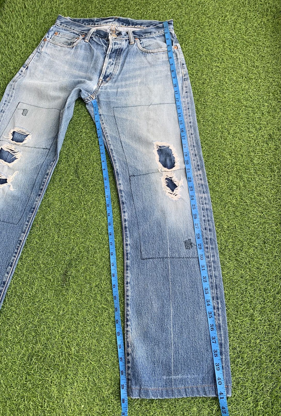 Blue Blue Japan Vintage Distressed Blue Blue Japan Jeans Size US 30 / EU 46 - 15 Thumbnail