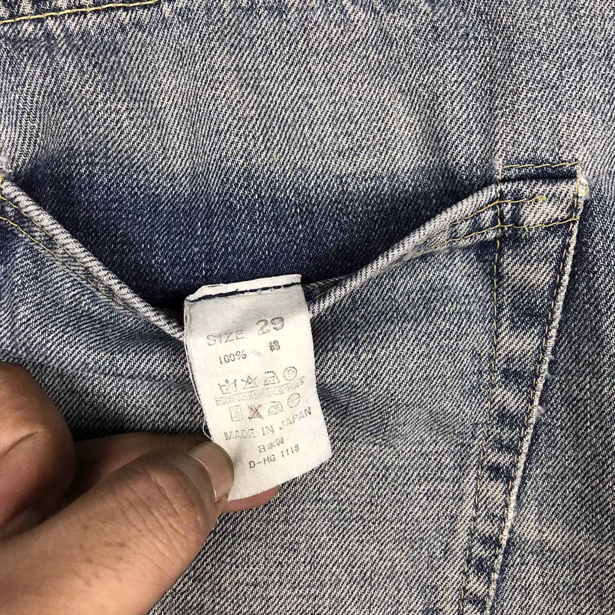Denime Vintage Denime Japan Light Wash Selvedge Distressed Jeans Size US 29 - 16 Thumbnail