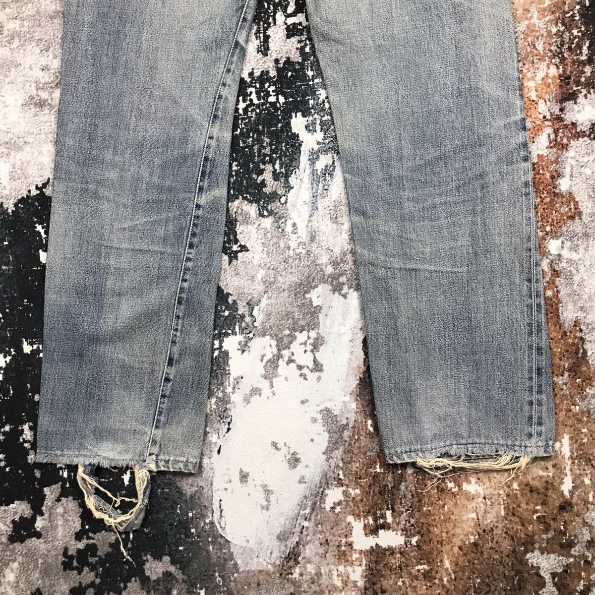 Denime Vintage Denime Japan Light Wash Selvedge Distressed Jeans Size US 29 - 18 Thumbnail