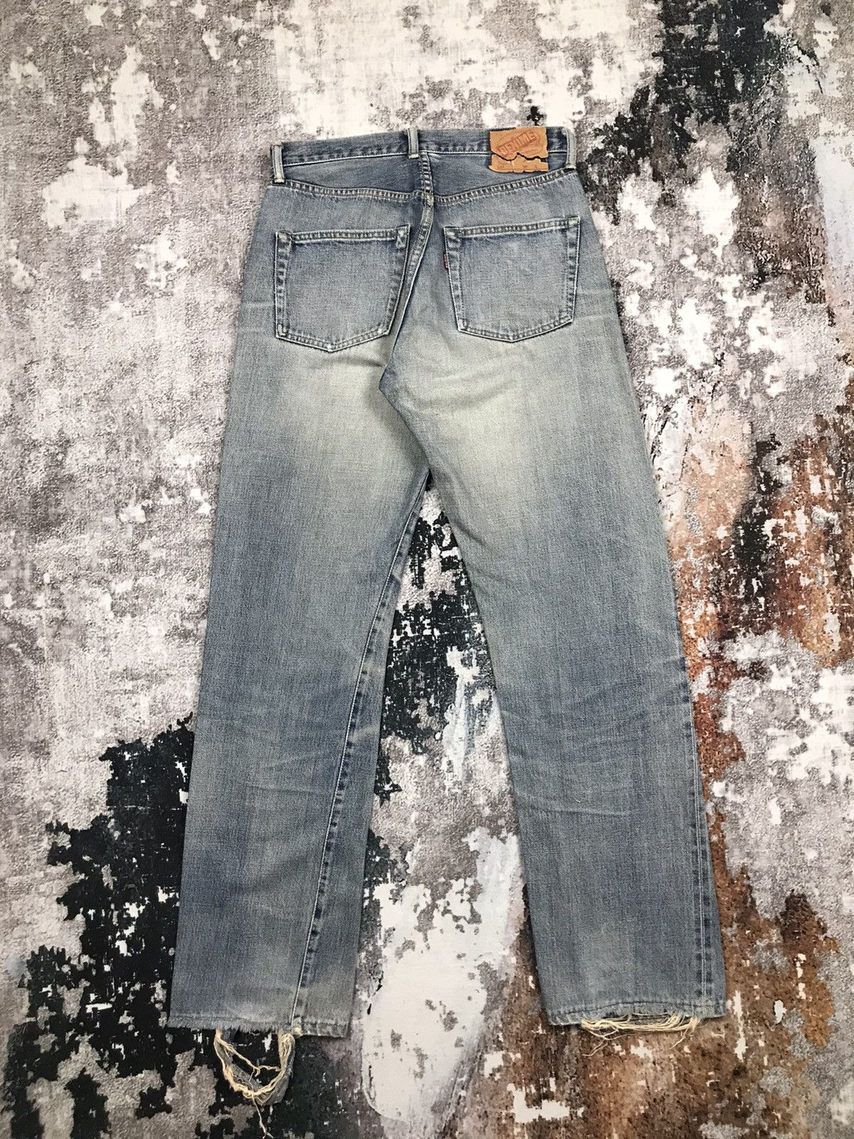 Denime Vintage Denime Japan Light Wash Selvedge Distressed Jeans Size US 29 - 11 Thumbnail