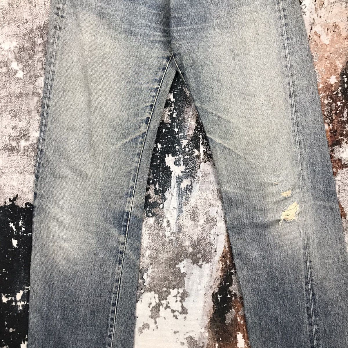 Denime Vintage Denime Japan Light Wash Selvedge Distressed Jeans Size US 29 - 6 Thumbnail