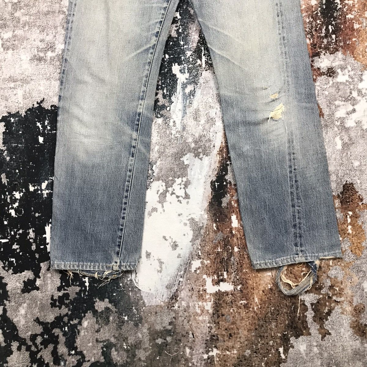 Denime Vintage Denime Japan Light Wash Selvedge Distressed Jeans Size US 29 - 7 Thumbnail