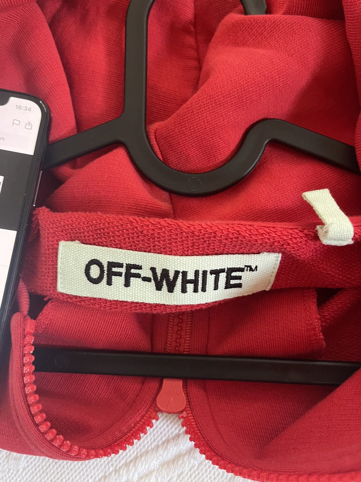 Off-White Off white red brushed zip up sweatshirt Size US M / EU 48-50 / 2 - 9 Thumbnail